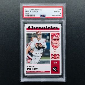 Brock Purdy RC - 2022 Panini Chronicles Pink #41 PSA 8